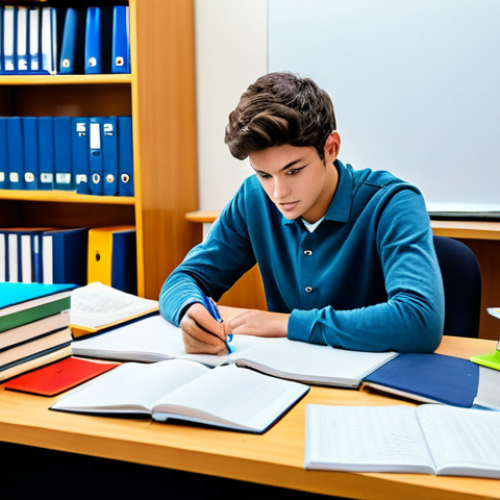 Study Planning**

"A well-organized student at a desk covered in study materials (textbooks, notes, calendar) in a bright, comfortable study room. The student is wearing casual, professional attire. Focus on planning and organization. safe for work, appropriate content, fully clothed, professional, perfect anatomy, correct proportions, natural pose, high quality"

**