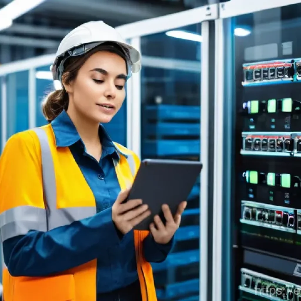 건축전기설비기사 업무일지 작성 팁 - **Prompt 1: Modern Field Engineer Documenting with a Tablet**
A highly skilled female electrical...