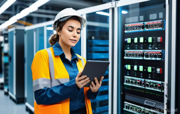 건축전기설비기사 업무일지 작성 팁 - **Prompt 1: Modern Field Engineer Documenting with a Tablet**
    A highly skilled female electrical...