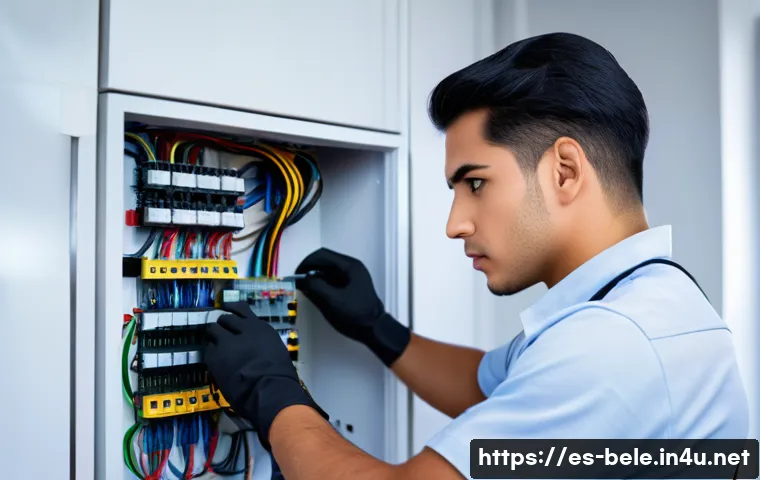 건축전기설비기사 취업과 대학원 진학 비교 - A young Hispanic male electrical technician wearing a clean, modern uniform and safety gloves, confi...